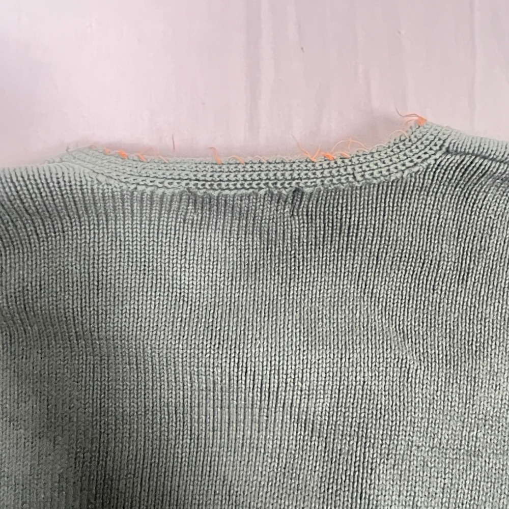 Vintage Eddie Bauer Sweater Womens Large Gray Red Plaid Fall Christmas Henley - Picture 7 of 11